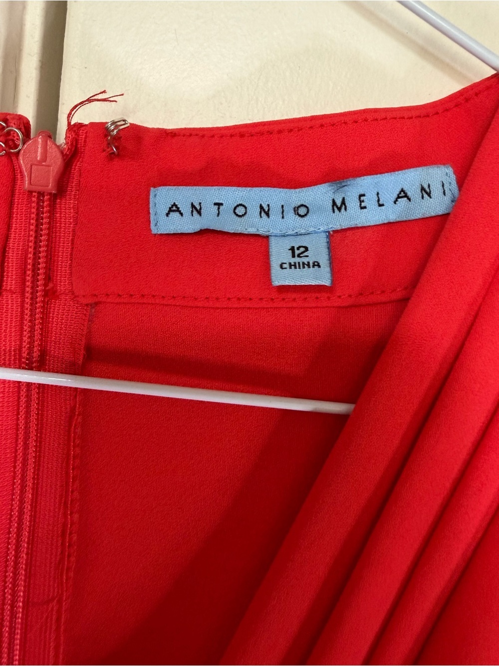 ANTONIO MELANI Red Wrap V-Neck Jumpsuit size 12 - Picture 2 of 5